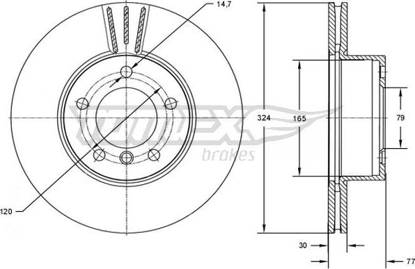 TOMEX brakes TX 73-15 - Bremžu diski ps1.lv