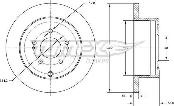 TOMEX brakes TX 73-16 - Bremžu diski ps1.lv