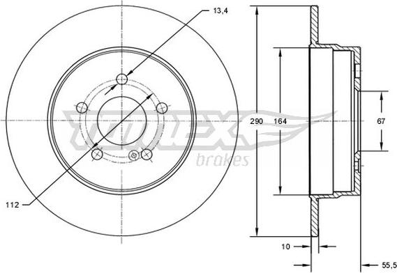 TOMEX brakes TX 73-10 - Bremžu diski ps1.lv