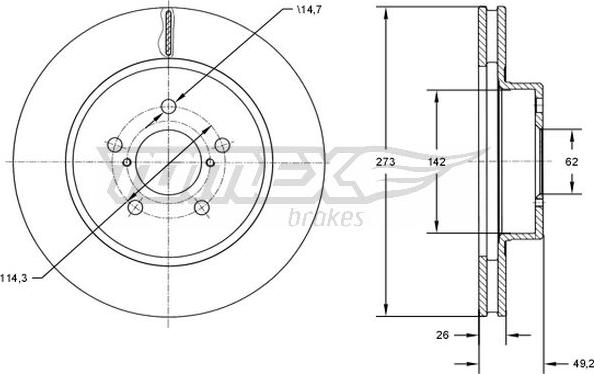 TOMEX brakes TX 73-12 - Bremžu diski ps1.lv