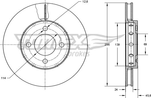 TOMEX brakes TX 73-84 - Bremžu diski ps1.lv