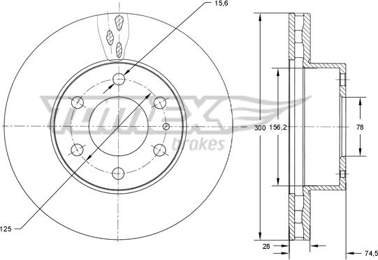 TOMEX brakes TX 73-39 - Bremžu diski ps1.lv