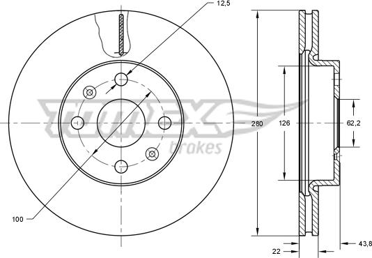 TOMEX brakes TX 73-34 - Bremžu diski ps1.lv