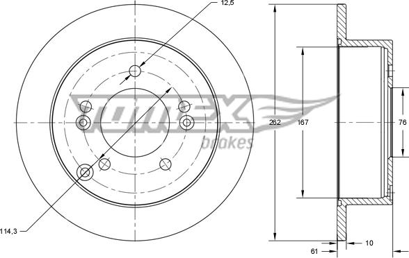 TOMEX brakes TX 73-36 - Bremžu diski ps1.lv