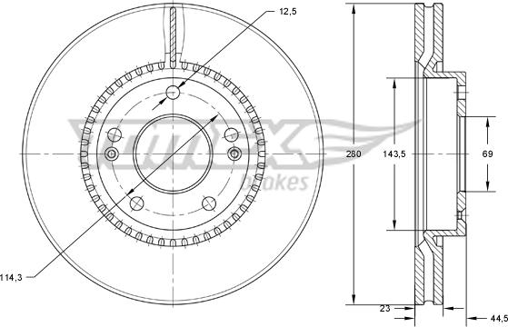 TOMEX brakes TX 73-30 - Bremžu diski ps1.lv