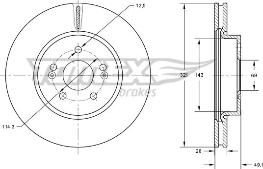 TOMEX brakes TX 73-32 - Bremžu diski ps1.lv