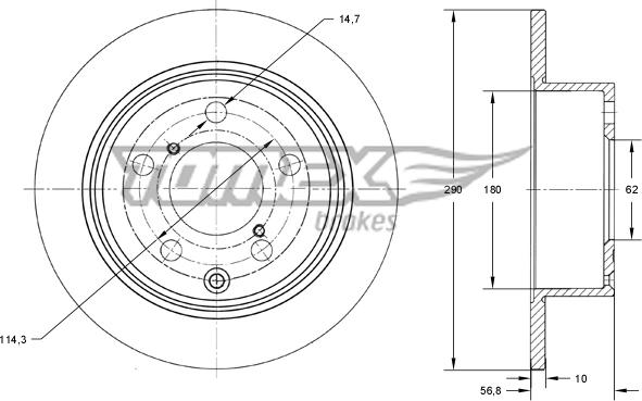 TOMEX brakes TX 73-24 - Bremžu diski ps1.lv