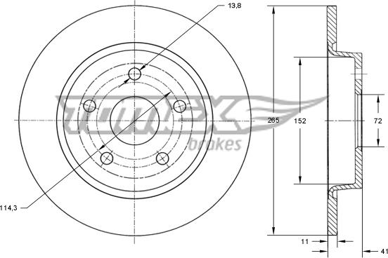 TOMEX brakes TX 73-20 - Bremžu diski ps1.lv