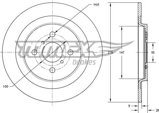 TOMEX brakes TX 73-27 - Bremžu diski ps1.lv