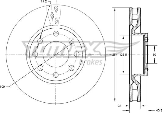 TOMEX brakes TX 73-76 - Bremžu diski ps1.lv