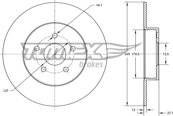 TOMEX brakes TX 73-78 - Bremžu diski ps1.lv