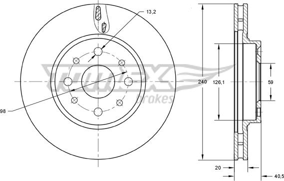 TOMEX brakes TX 73-73 - Bremžu diski ps1.lv