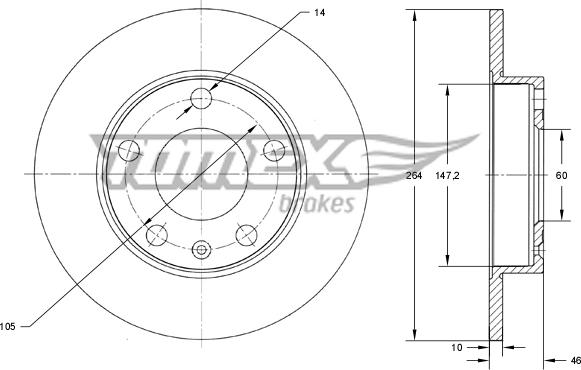 TOMEX brakes TX 73-72 - Bremžu diski ps1.lv