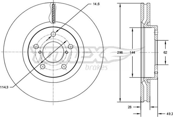 TOMEX brakes TX 72-94 - Bremžu diski ps1.lv