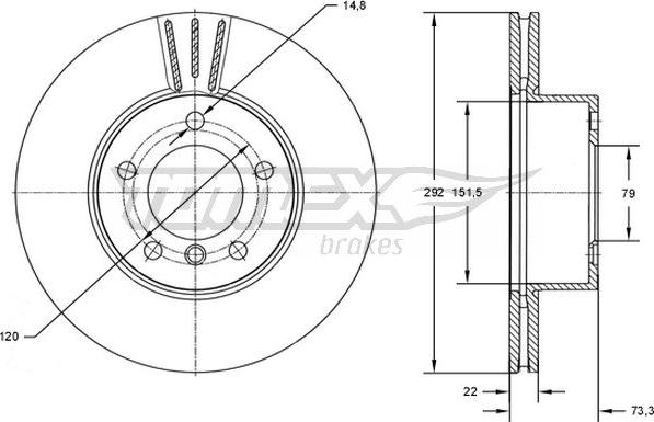 TOMEX brakes TX 72-95 - Bremžu diski ps1.lv