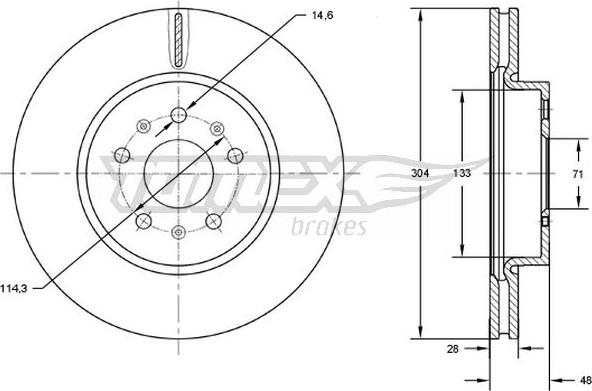 TOMEX brakes TX 72-93 - Bremžu diski ps1.lv