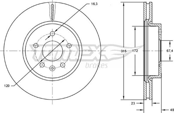 TOMEX brakes TX 72-97 - Bremžu diski ps1.lv