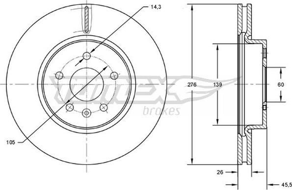 TOMEX brakes TX 72-49 - Bremžu diski ps1.lv