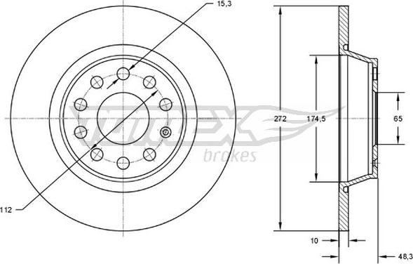 TOMEX brakes TX 72-45 - Bremžu diski ps1.lv