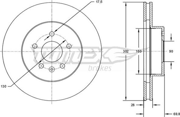 TOMEX brakes TX 72-46 - Bremžu diski ps1.lv