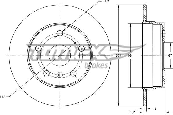 TOMEX brakes TX 72-43 - Bremžu diski ps1.lv