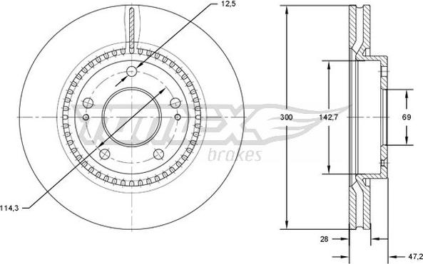 TOMEX brakes TX 72-47 - Bremžu diski ps1.lv