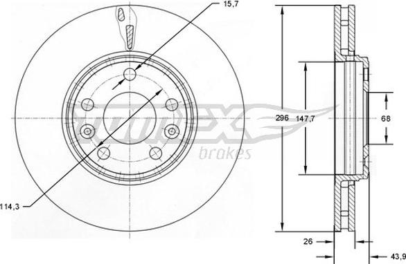 TOMEX brakes TX 72-51 - Bremžu diski ps1.lv