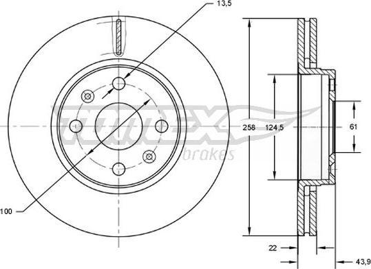 TOMEX brakes TX 72-52 - Bremžu diski ps1.lv