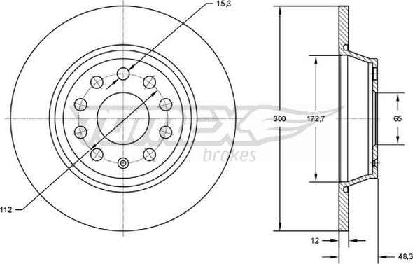 TOMEX brakes TX 72-69 - Bremžu diski ps1.lv