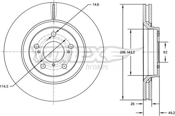 TOMEX brakes TX 72-64 - Bremžu diski ps1.lv