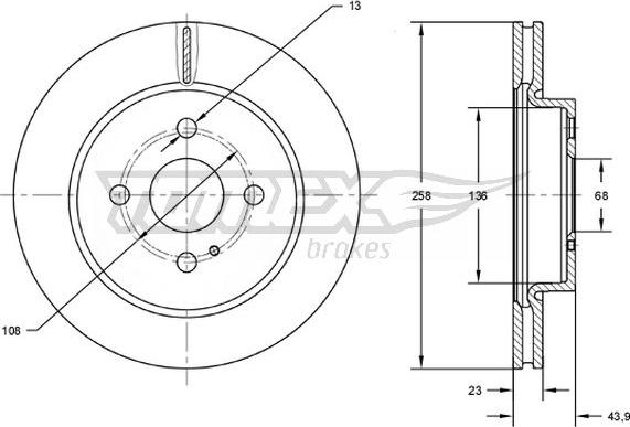 TOMEX brakes TX 72-66 - Bremžu diski ps1.lv