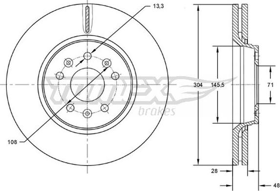 TOMEX brakes TX 72-63 - Bremžu diski ps1.lv