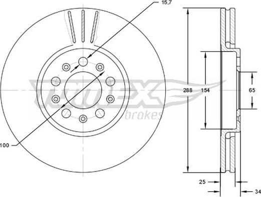 TOMEX brakes TX 72-04 - Bremžu diski ps1.lv