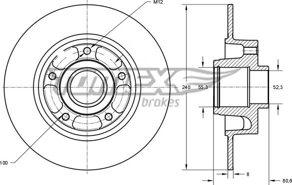 TOMEX brakes TX 72-011 - Bremžu diski ps1.lv