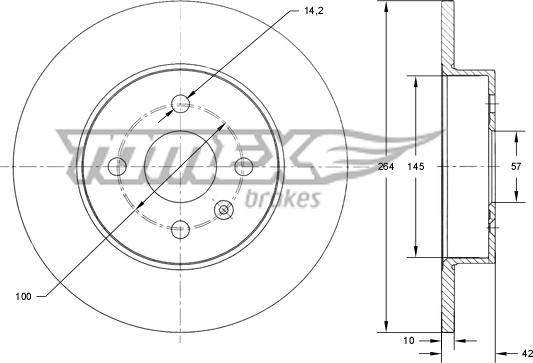 TOMEX brakes TX 72-08 - Bremžu diski ps1.lv