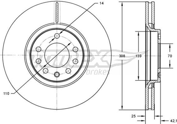 TOMEX brakes TX 72-03 - Bremžu diski ps1.lv