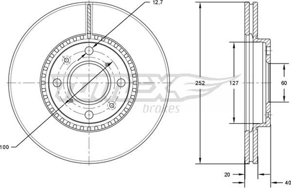 TOMEX brakes TX 72-14 - Bremžu diski ps1.lv