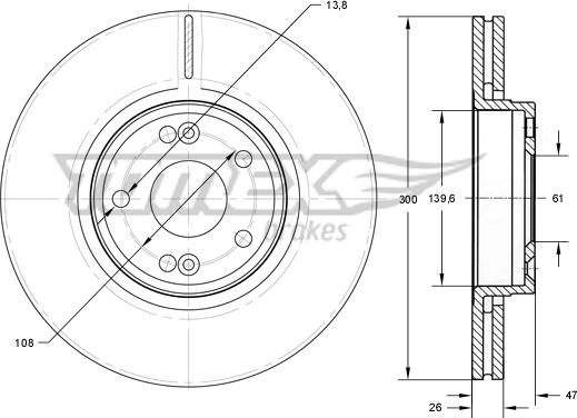 TOMEX brakes TX 72-12 - Bremžu diski ps1.lv