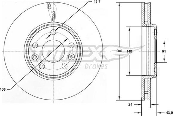 TOMEX brakes TX 72-82 - Bremžu diski ps1.lv