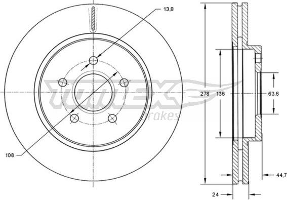 TOMEX brakes TX 72-27 - Bremžu diski ps1.lv