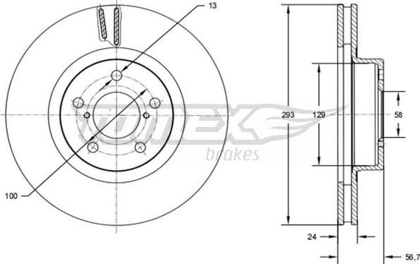 TOMEX brakes TX 72-74 - Bremžu diski ps1.lv