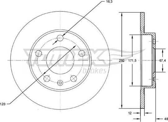 TOMEX brakes TX 72-70 - Bremžu diski ps1.lv