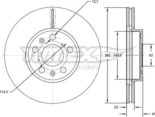 TOMEX brakes TX 72-73 - Bremžu diski ps1.lv