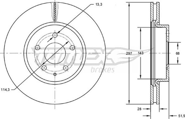 TOMEX brakes TX 72-77 - Bremžu diski ps1.lv