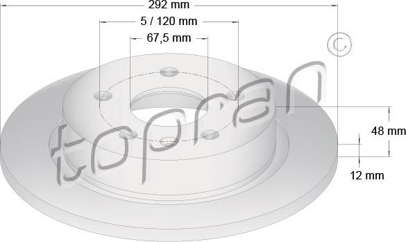 Topran 207 653 - Bremžu diski ps1.lv