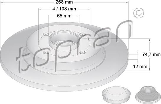 Topran 722 600 - Bremžu diski ps1.lv