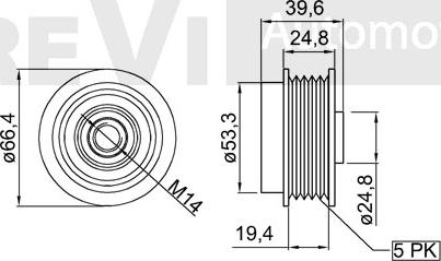 Trevi Automotive AP1046 - Piedziņas skriemelis, Ģenerators ps1.lv