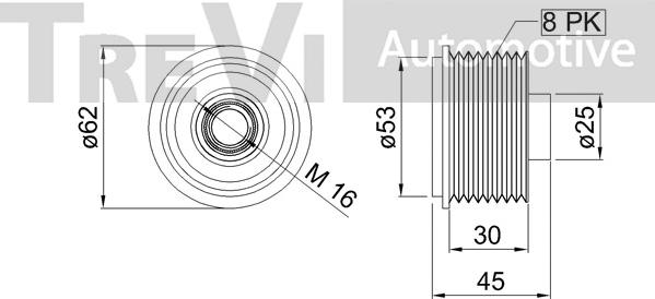 Trevi Automotive AP1068 - Piedziņas skriemelis, Ģenerators ps1.lv