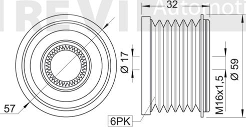 Trevi Automotive AP1030 - Piedziņas skriemelis, Ģenerators ps1.lv