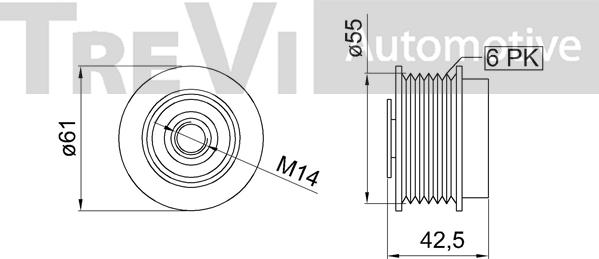 Trevi Automotive AP1211 - Piedziņas skriemelis, Ģenerators ps1.lv